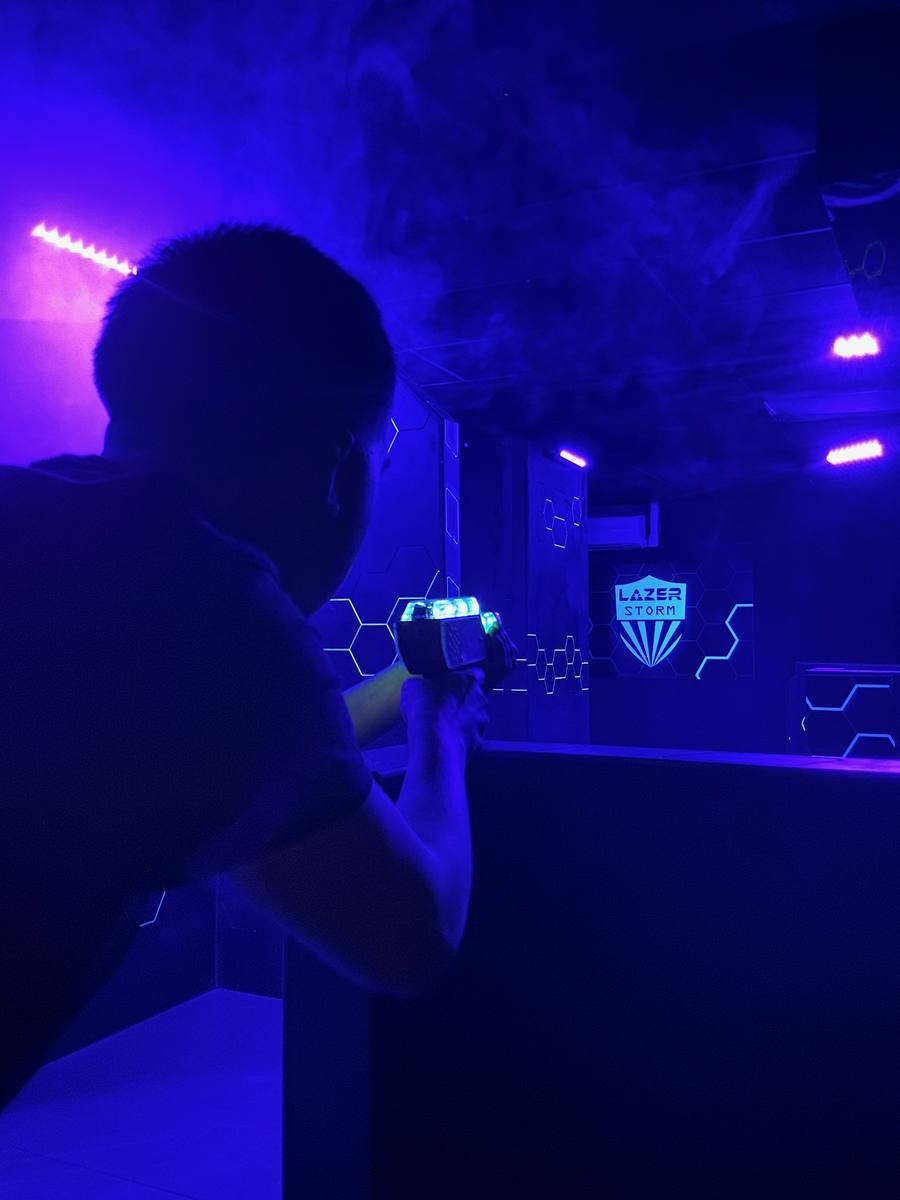 Lazer tag action at Boomerang